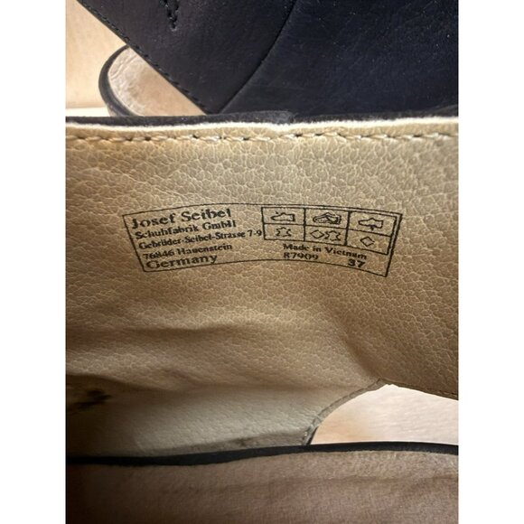 JOSEF SEIBEL Size 37 US 7 BONNIE Black Peep Toe Heels Bootie Shoes - Picture 7 of 9